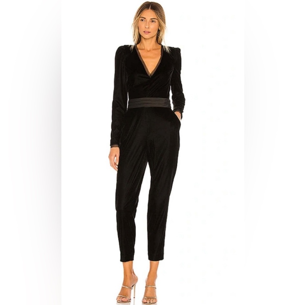 Rachel Zoe Black Velvet Jumpsuit Size 4